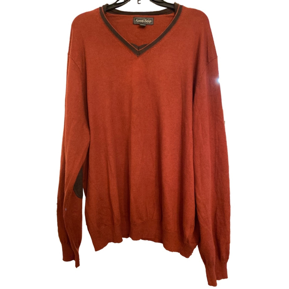 Men's Kenneth Roberts Sweater XL Rust/Brown